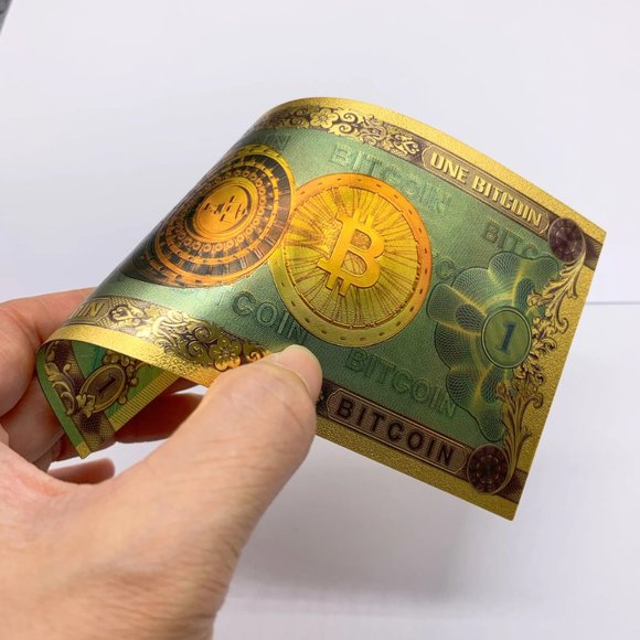 ONE Bitcoin Gold Banknote BTC Cards Souvenir Collection - Picture 4 of 5